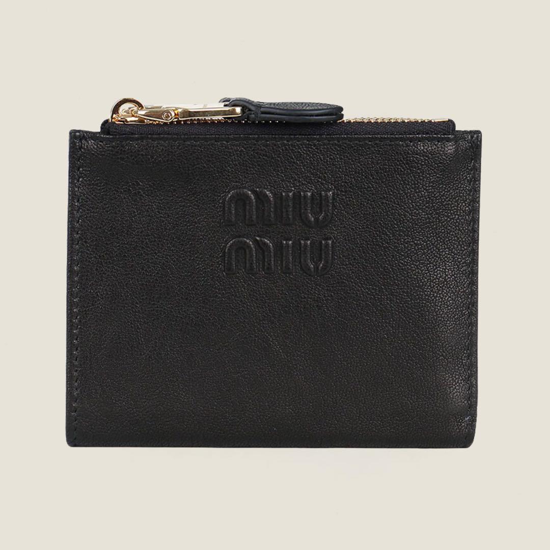 最終値下げ　国内完売miu miu ナッパレザー　二つ折り財布 黒 新品未使用