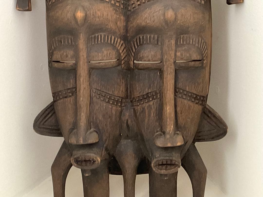 アフリカ面　仮面　マスク　木彫　アフリカ美術　プリミティブアート