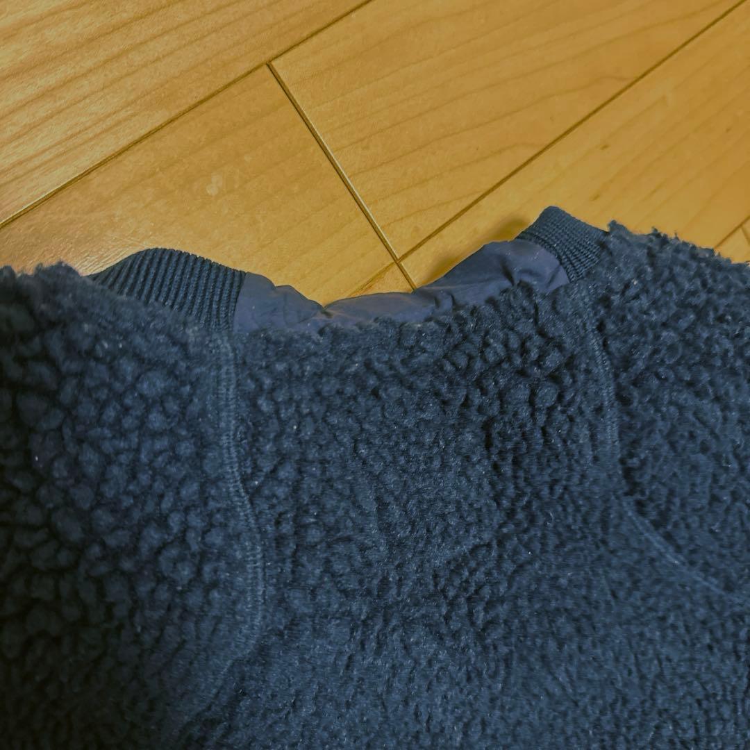 Goldwin ネイビー ボア クルーネック