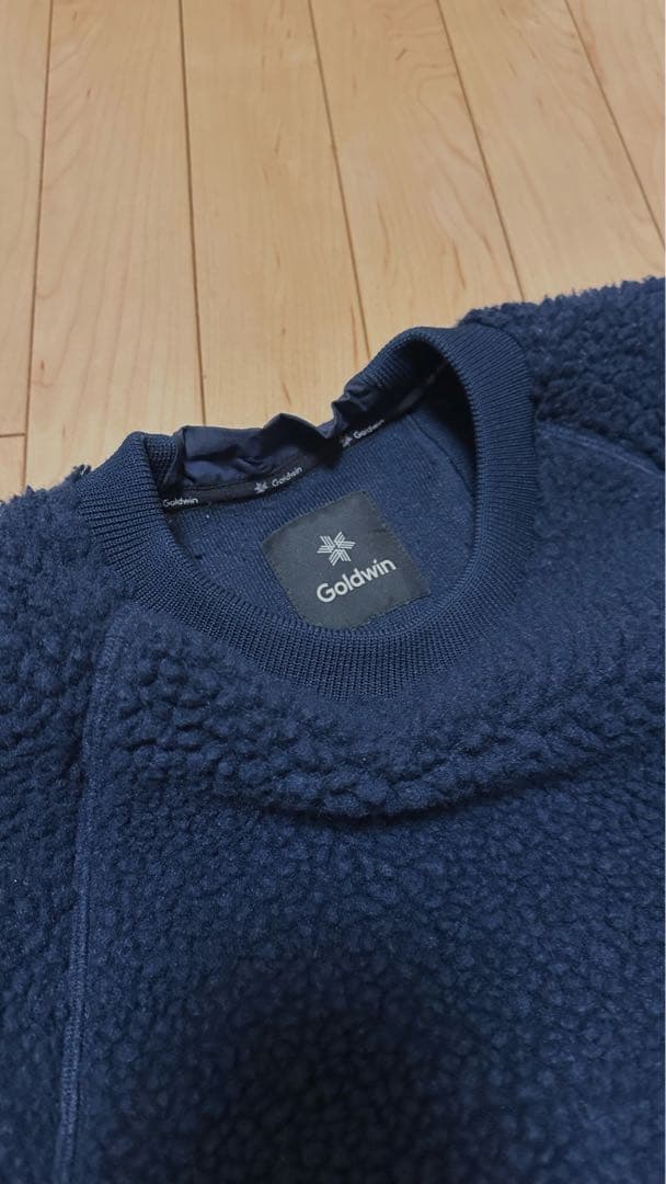 Goldwin ネイビー ボア クルーネック