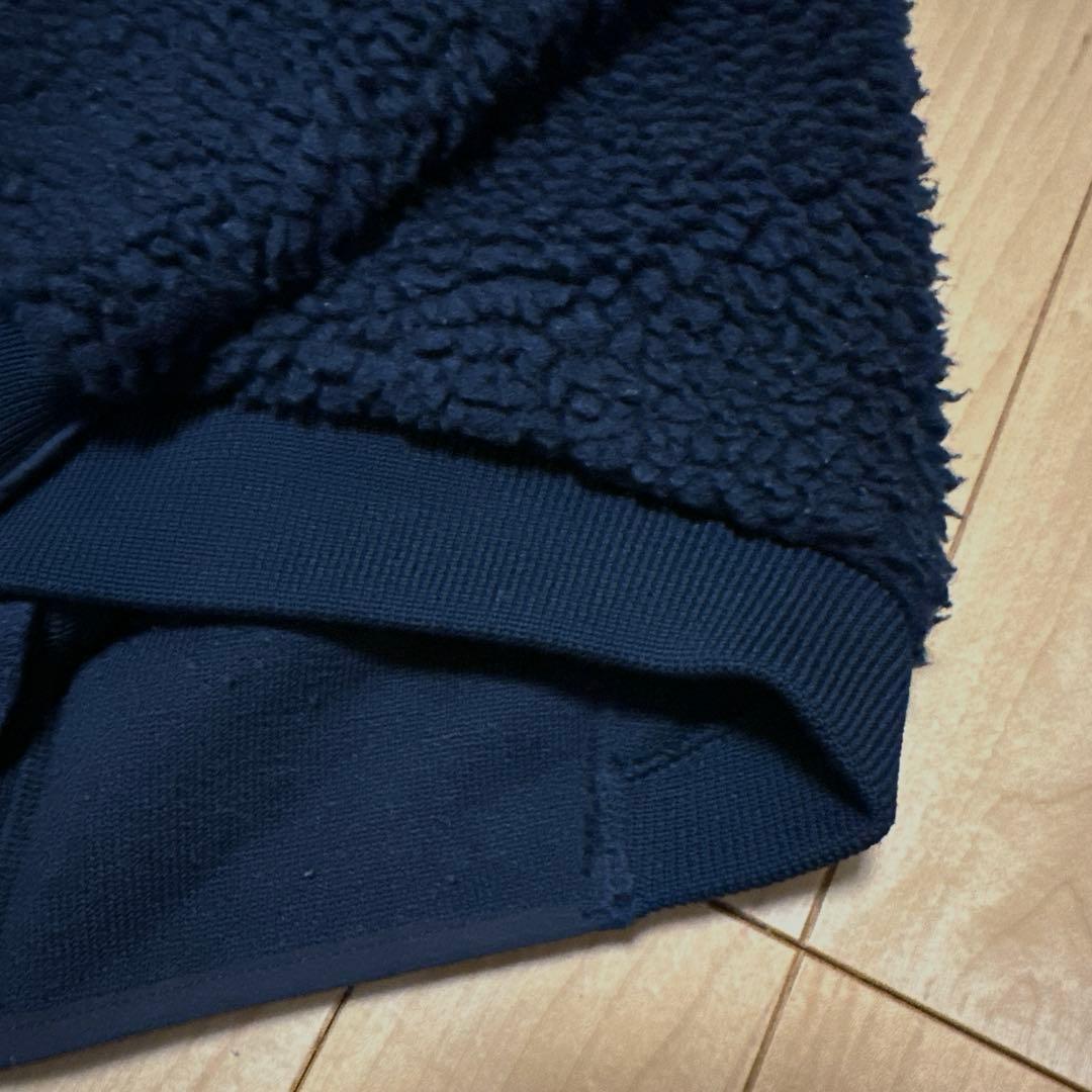 Goldwin ネイビー ボア クルーネック