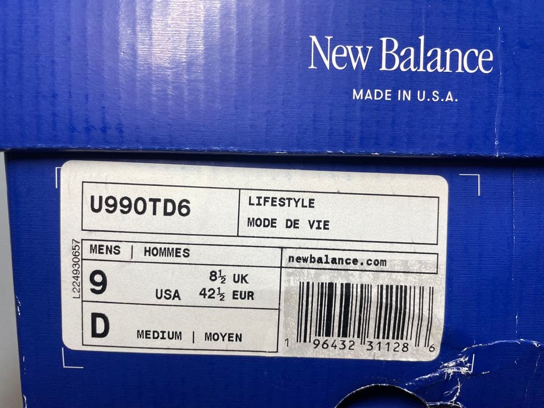 f*h様 新品未使用 27cm NEW BALANCE U990 TD6 V6