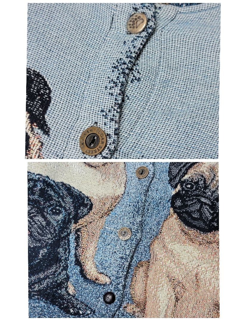 希少 USA製 SUGAR STREET WEAVERS ゴブラン PUG パグ