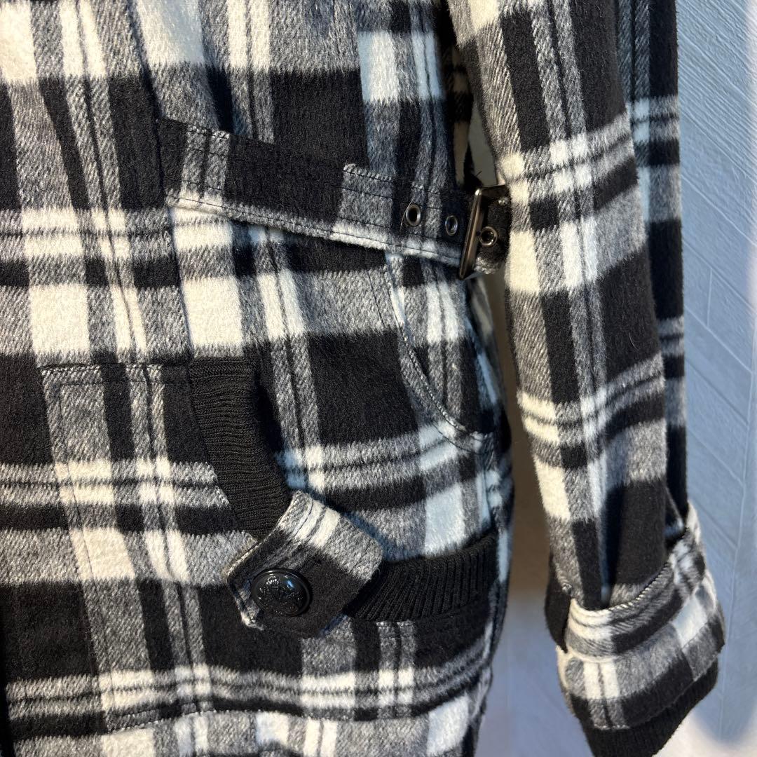 グランジy2k平成お兄系パンクロック　ギミックチェックミリタリーコート