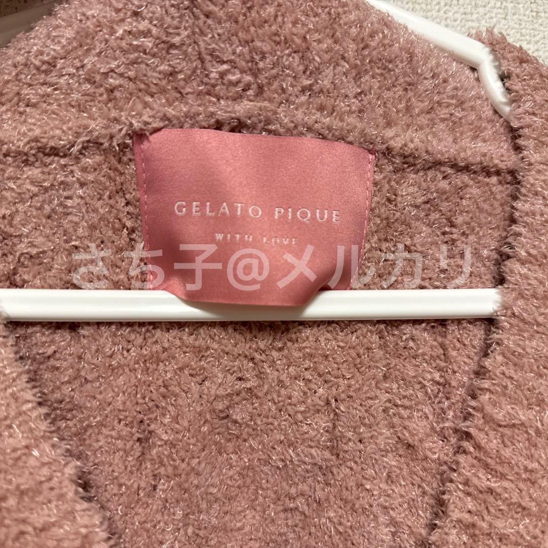 【新品タグ付き】gelato pique　ハートアランフリルカーデ　ピンク