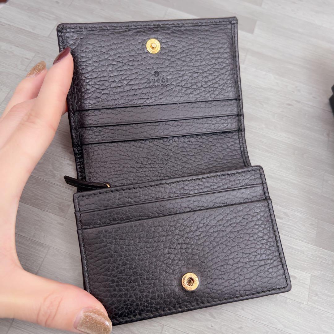 GUCCI ブラック 二つ折り財布　マーモント　黒　グッチ