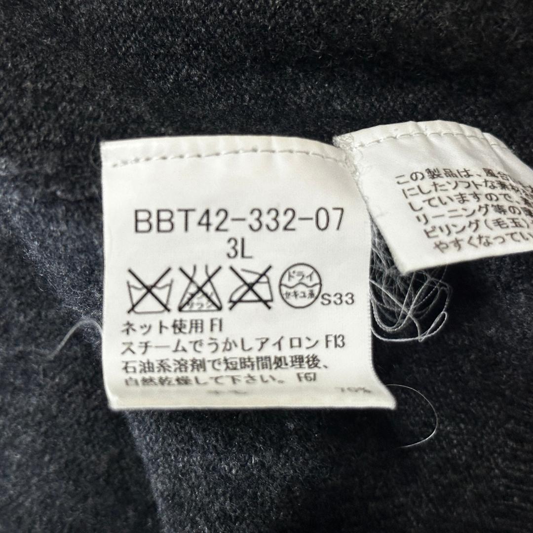 希少3L★バーバリーロンドン カシミヤ混 ニットベスト ダークグレー 刺繍ロゴ