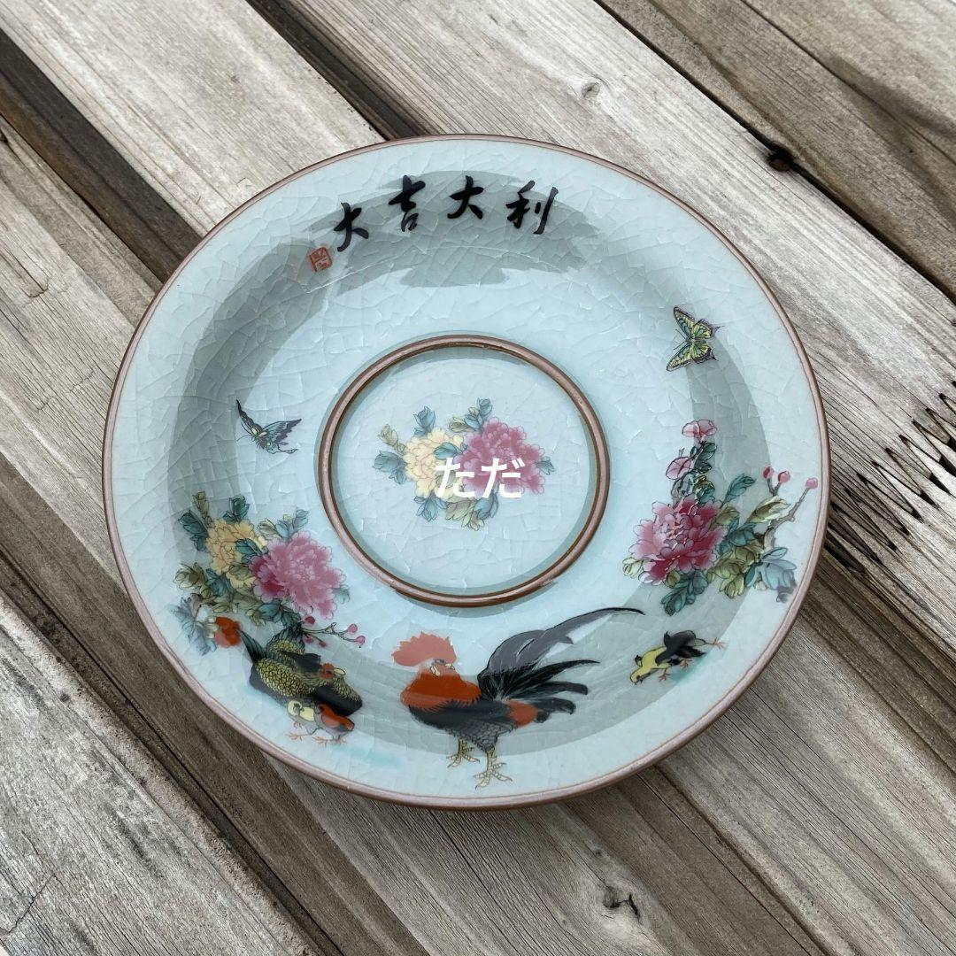 中国茶器 雄鶏三才蓋碗 茶碗 煎茶器 茶道具 新品未使用