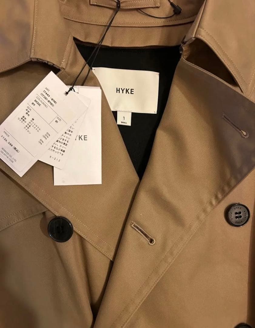 新品タグ付きHYKE TRENCHCOAT / BIGFITトレンチコートハイク