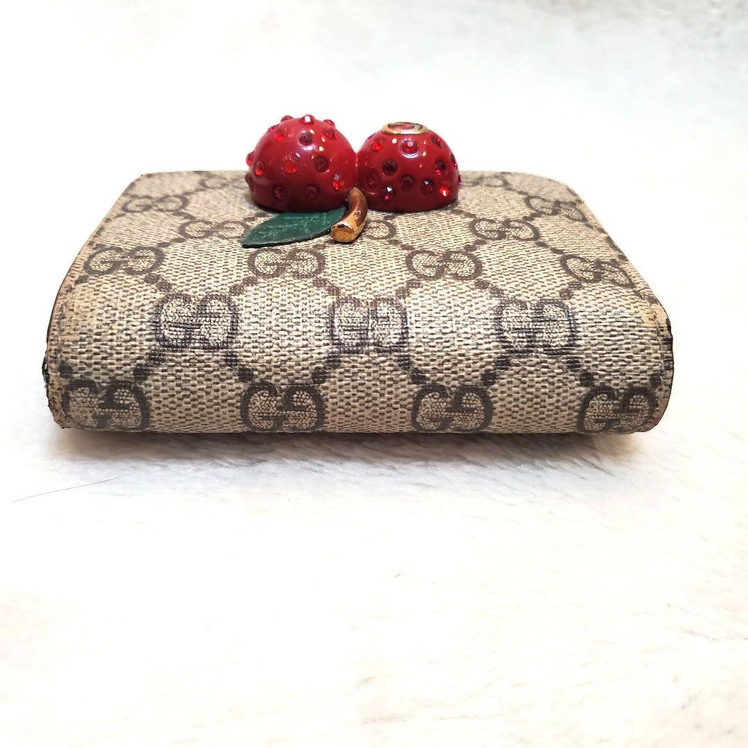 美品 希少 GUCCI　さくらんぼ　GGスプリーム　レザー　チェリー
