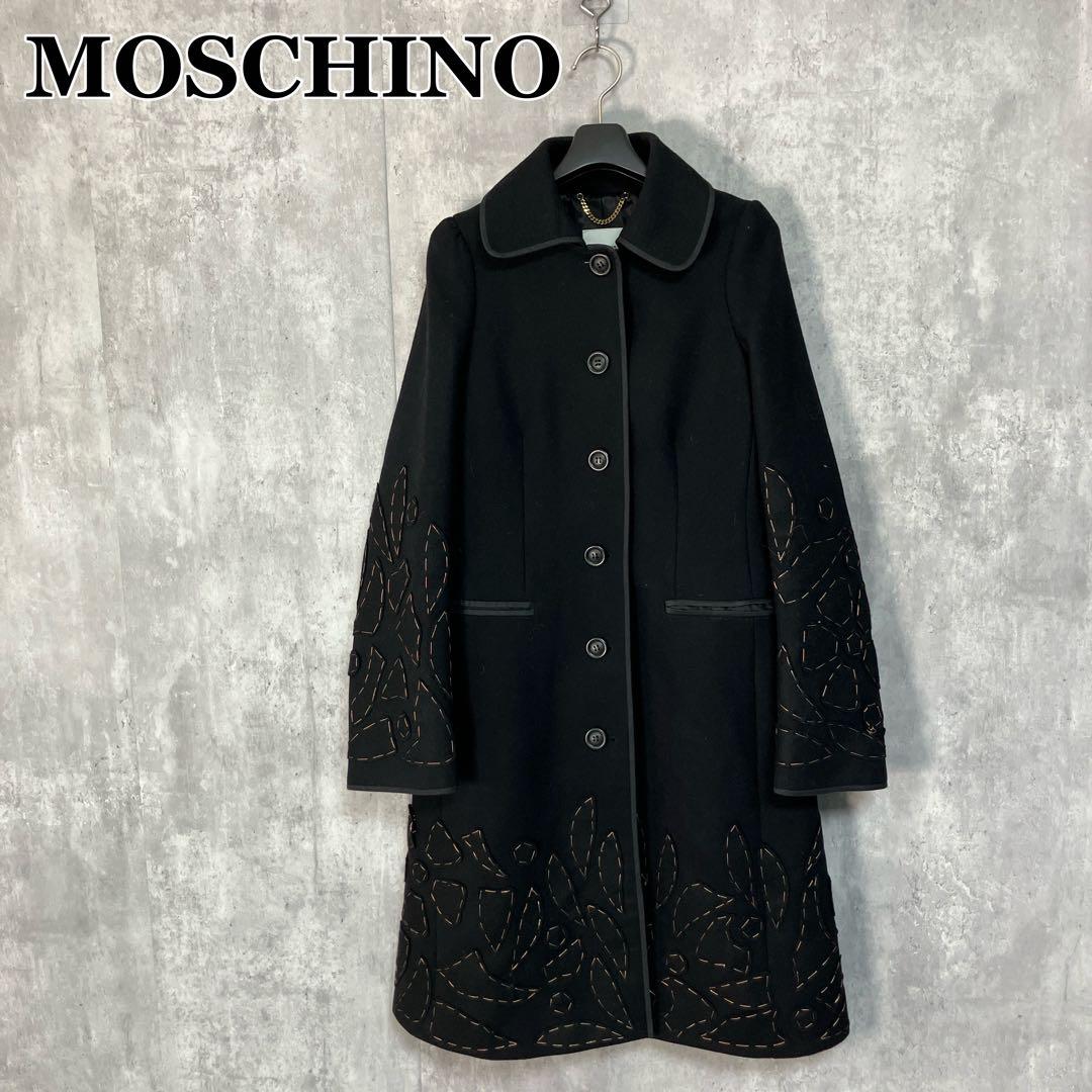 MOSCHINO フラワー刺繍 ロングコート