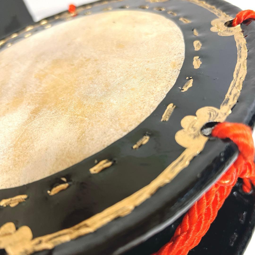 締め太鼓 23.5cm x 11cm 和太鼓　打楽器　ミニサイズ　漆塗り