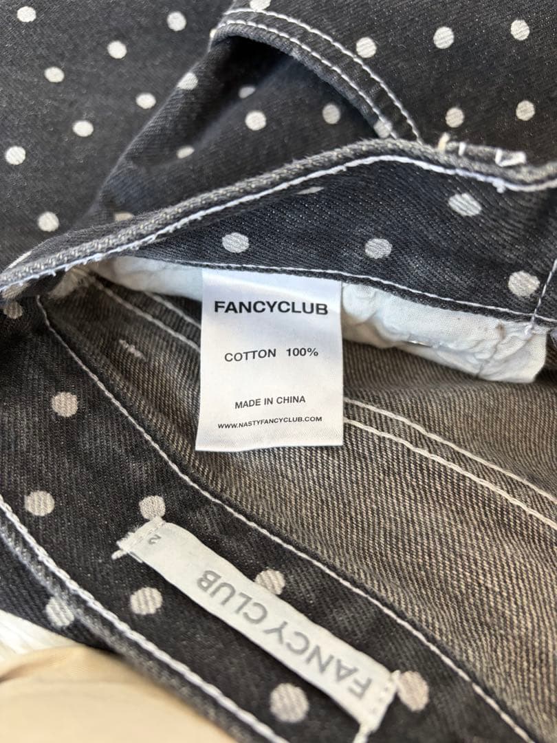 Fancy Club ストリングショートロールアップパンツ ブラック・ドット