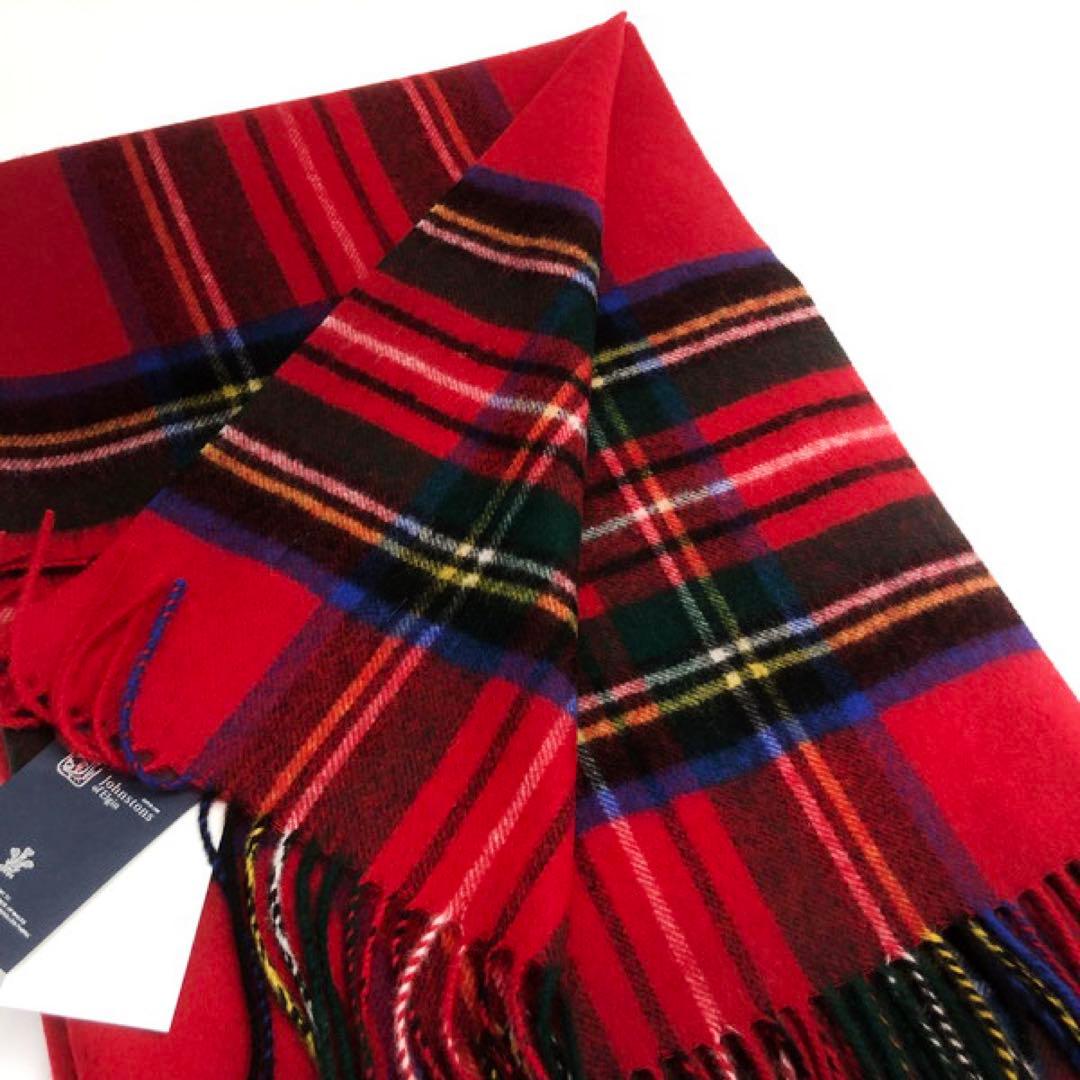 y*u様 ジョンストンズ　大判　マフラー　スカーフ　ロイヤルスチュワート　タータ