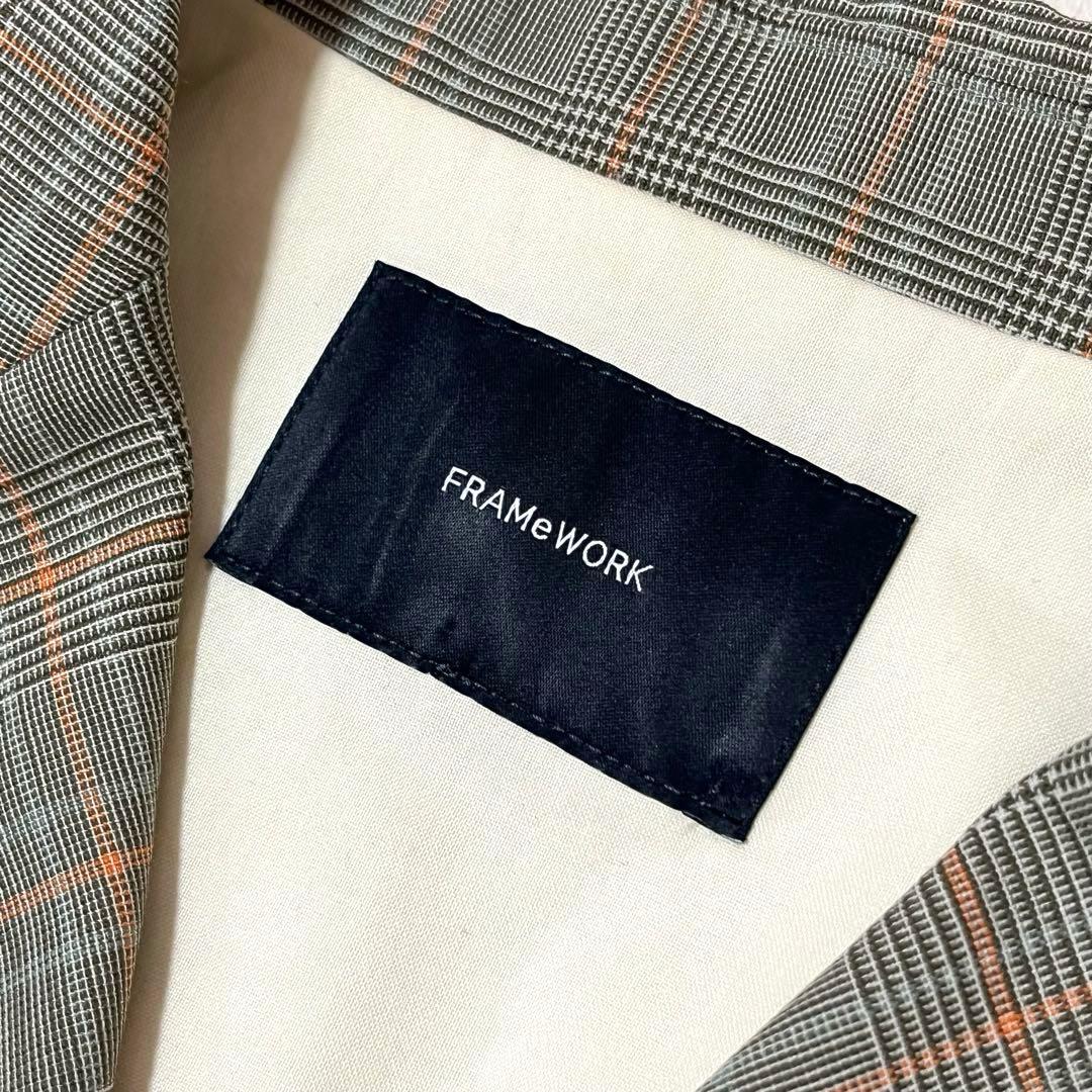 FRAMeWORK グレンチェック ダブルジャケット 金ボタン　人気　36 美品