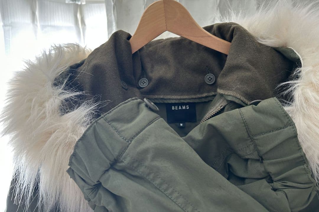 BEAMS M-65タイプモッズコート Mサイズ オリーブ