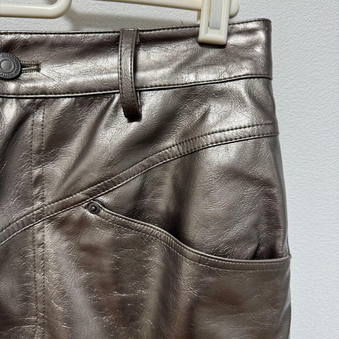 美品 グレースコンチネンタル（ダイアグラム）クラッシュレザータイトスカート