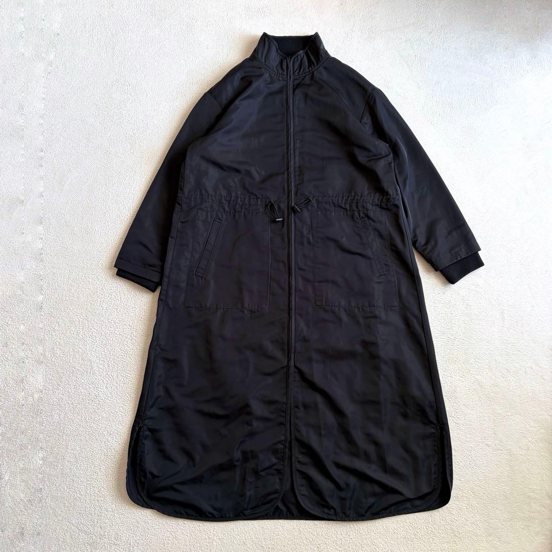 やす SUM1 STYLE ボアブルゾン付き3WAY馬刺繍コート ブラック