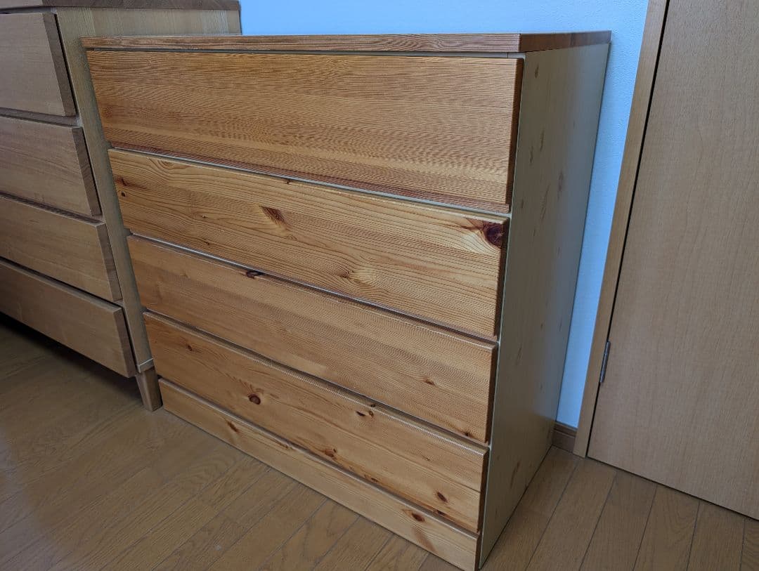無印良品　パイン材　ワイド　チェスト　4段ワイド　廃盤品