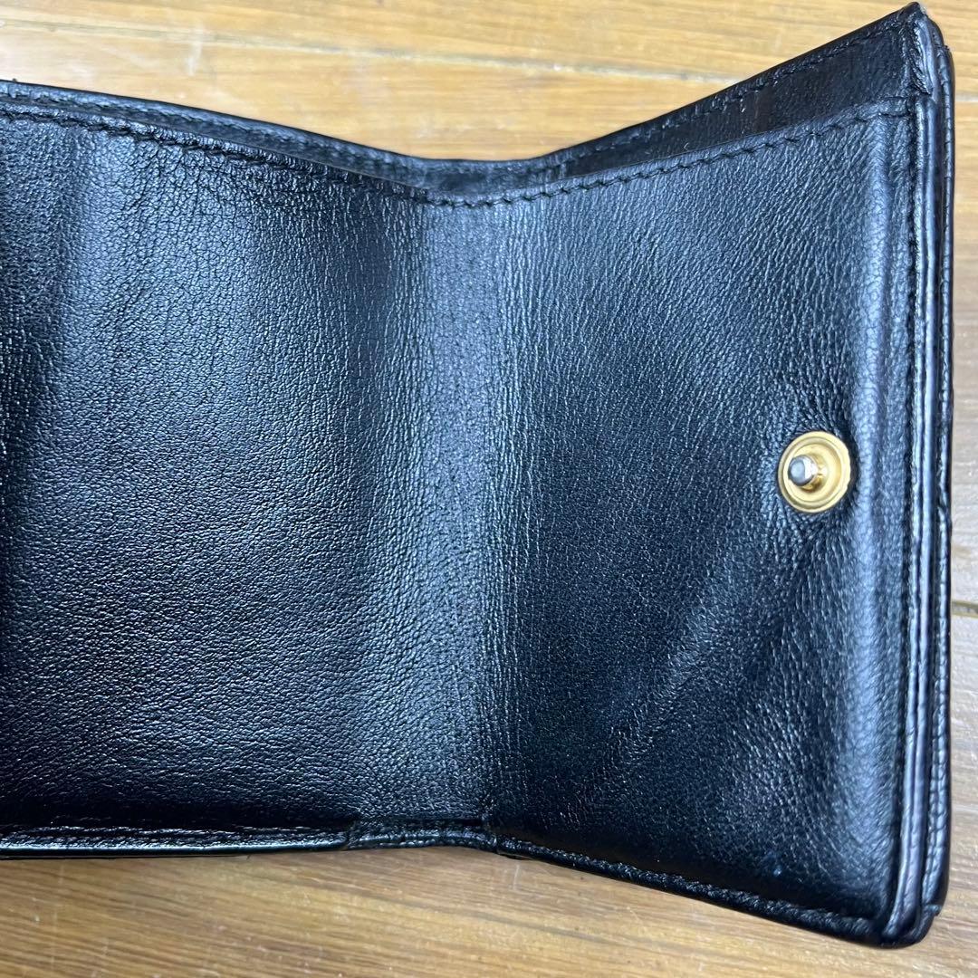 サンローラン 3つ折り財布 カサンドラ ブラック 黒 YSL キャビアスキン