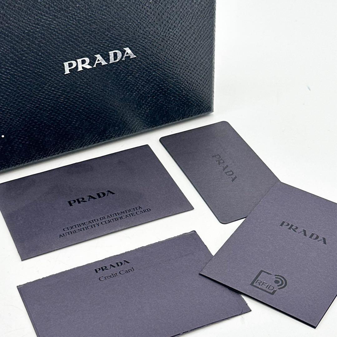 【箱付き・RFID】プラダ サフィアーノ フィオッコ リボン 三つ折り ミニ
