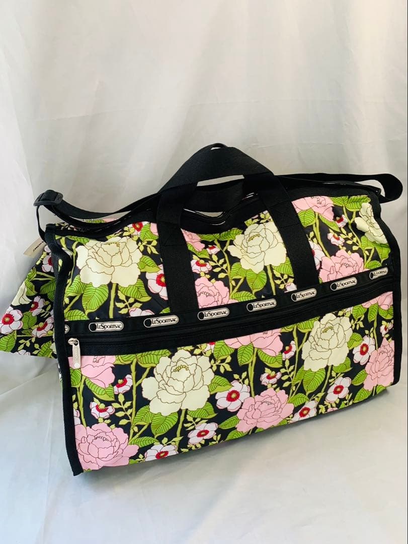 LeSportsac（レスポートサック） 花柄ボストンバッグ 鍵付き