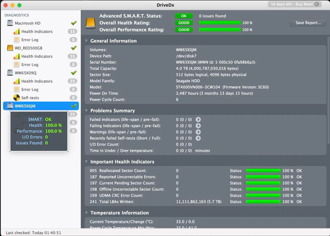 美品 Seagate IronWolf nas用 HDD 4TB 2台 起動6回