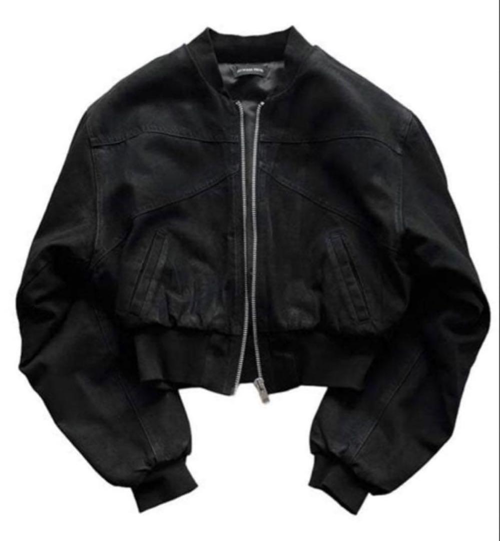 ジャケット・アウター no mass prod Cropped denim flight jacket