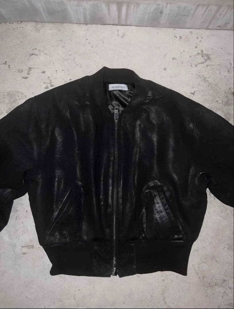 ジャケット・アウター no mass prod Cropped denim flight jacket