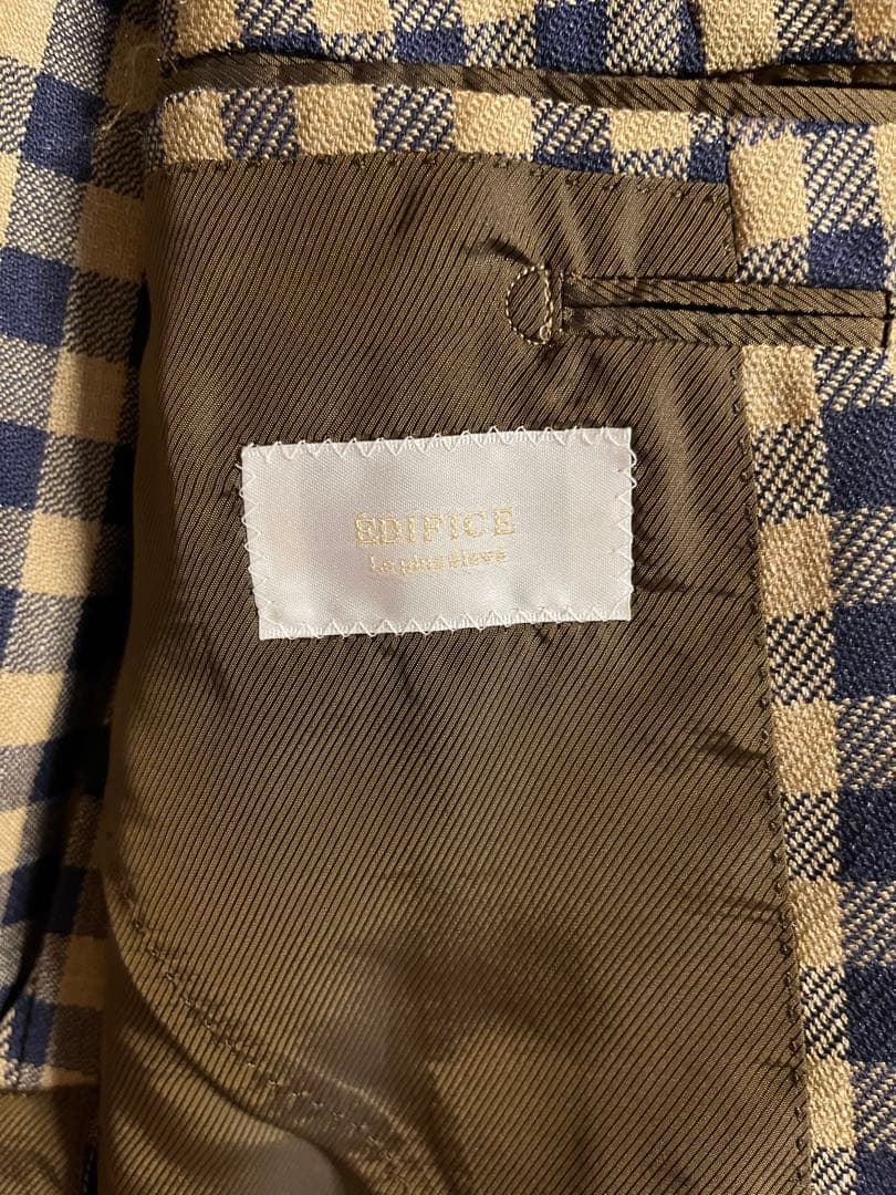 EDIFICE ✖️ DORMEUIL ウール　チェックジャケット　サイズ46