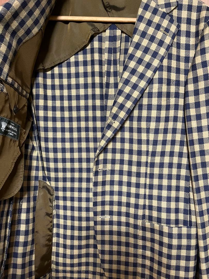 EDIFICE ✖️ DORMEUIL ウール　チェックジャケット　サイズ46