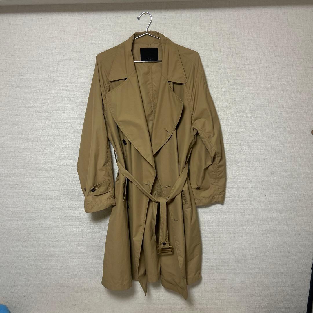 ★即売切デザイン★ ES:S トレンチコート　2サイズ　日本製　ベージュ　ロング