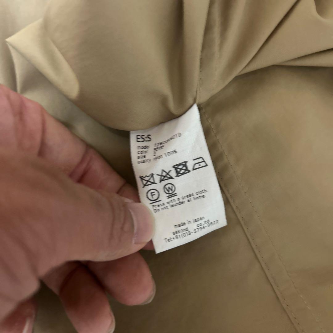 ★即売切デザイン★ ES:S トレンチコート　2サイズ　日本製　ベージュ　ロング