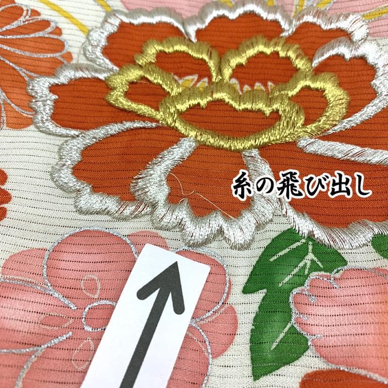 □503ax84□お宮参り 女児 絽 祝い着 掛け着 長襦袢付 花 刺繍□美品