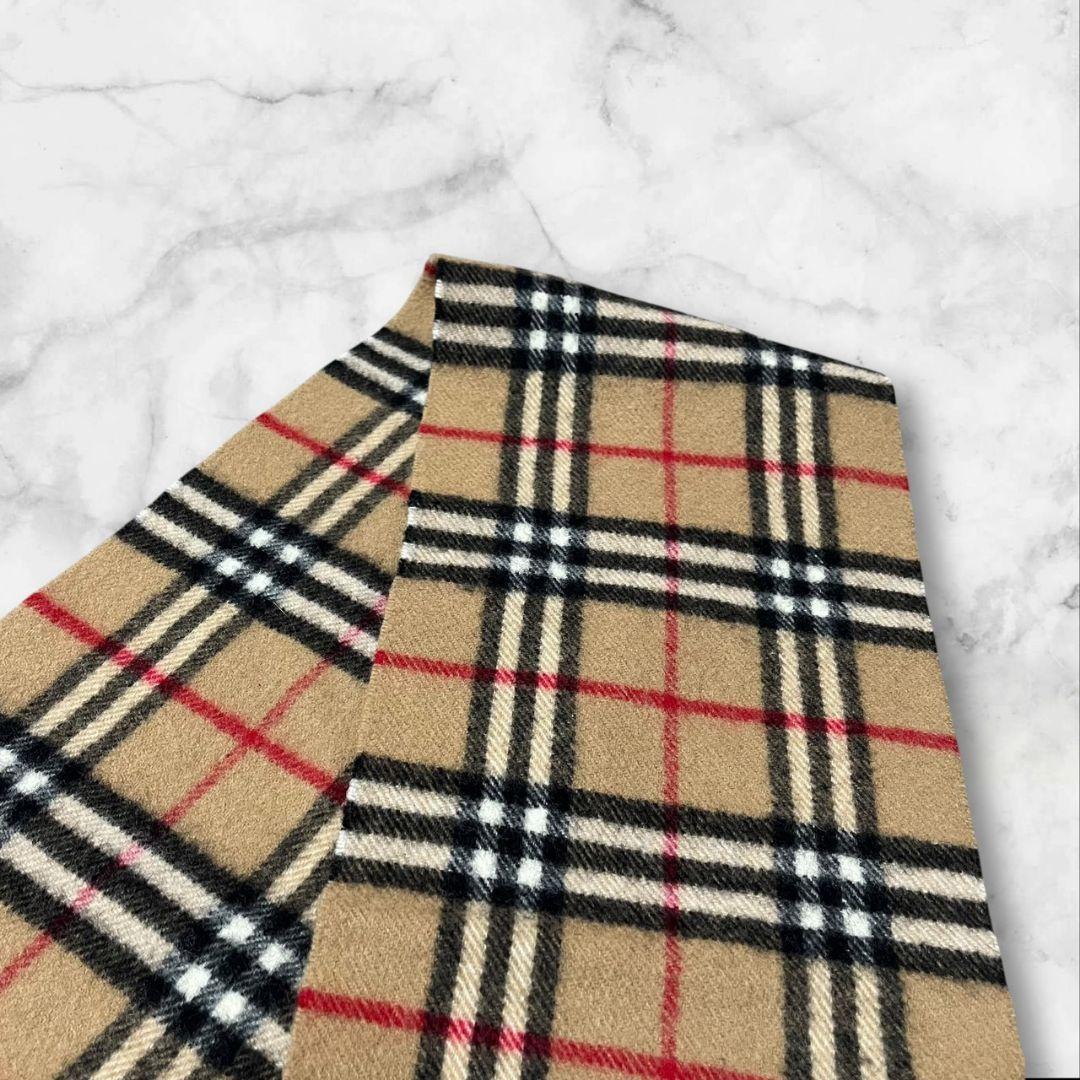 【美品】Burberry's チェック柄マフラー 100%ラムウール