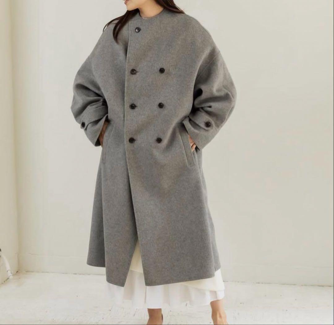 【3月中】deres long oval coat ウールカシミヤ ロングコート