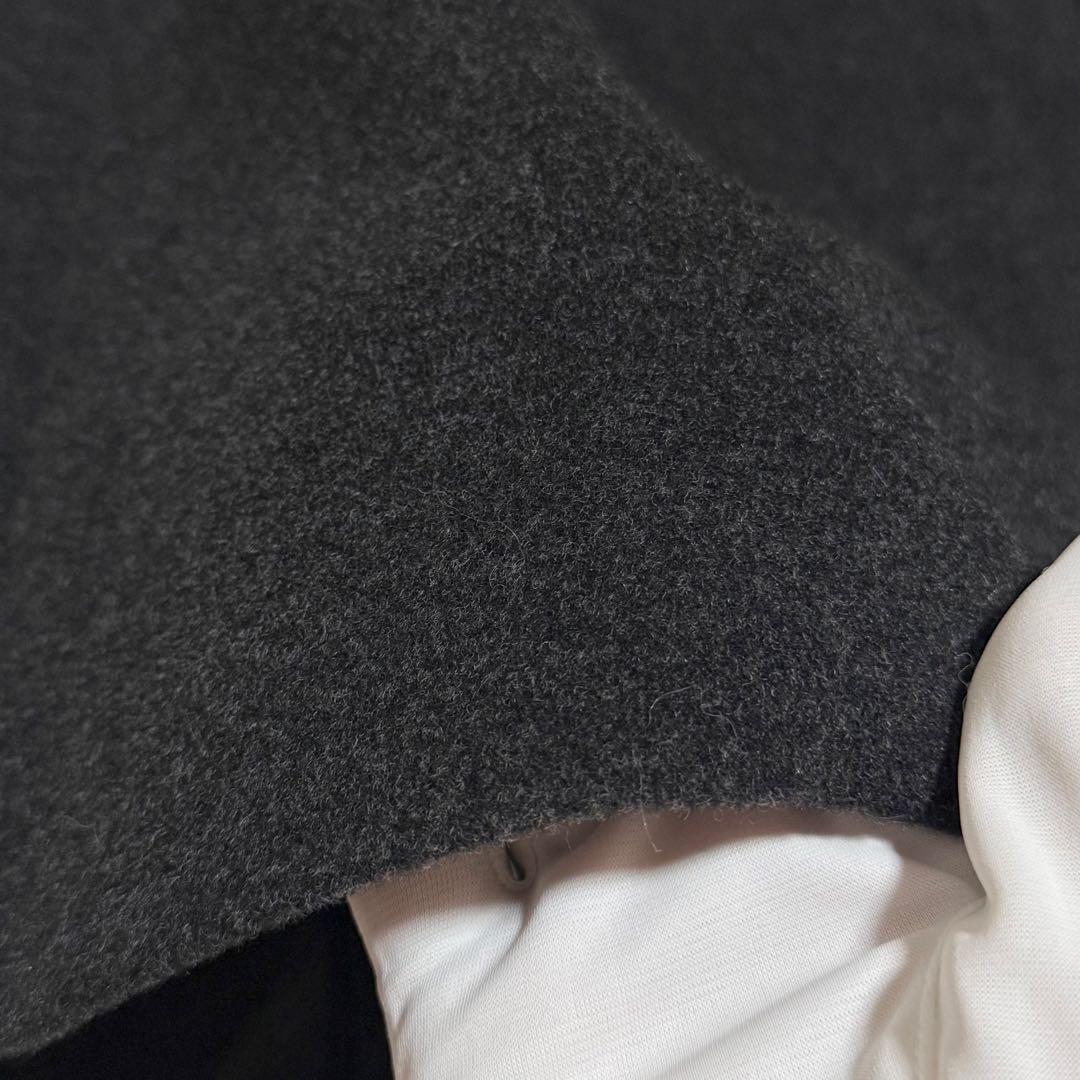 超美品　ジャンルイ・シェレル　ロングコート　ヘリンボーン　カシミヤ　ブラック