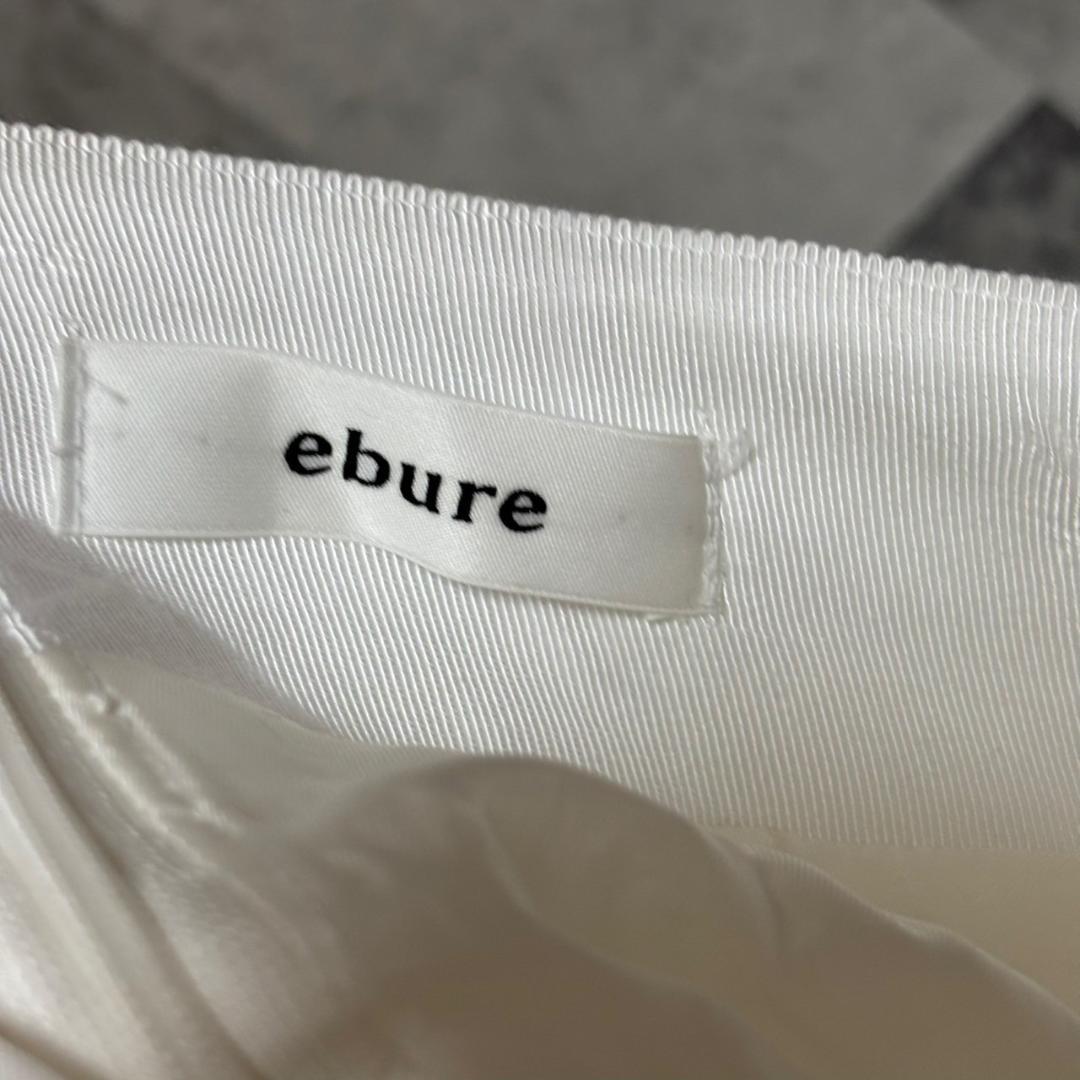 ebure エブール ボリューム　フレアスカート　白　日本製 M323