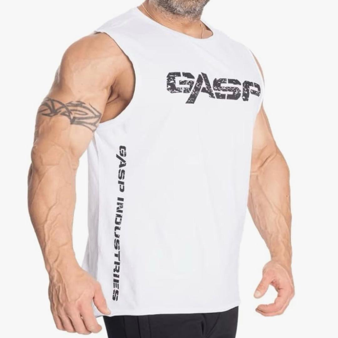 GASP Lサイズ ホワイト ノースリーブ Vintage tank