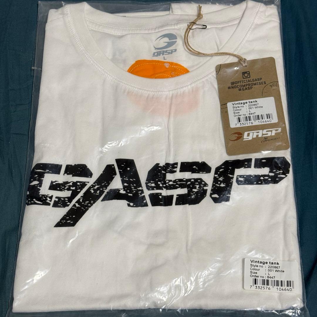 GASP Lサイズ ホワイト ノースリーブ Vintage tank