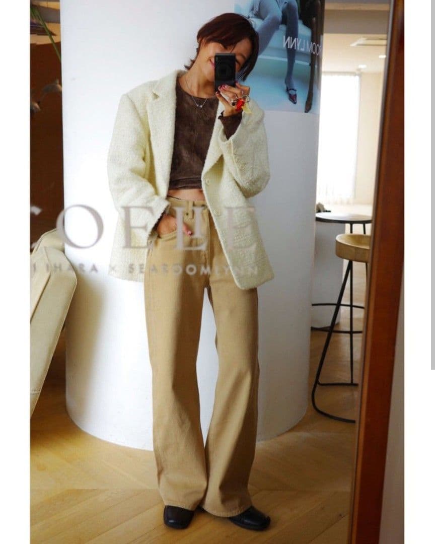 新品タグ付searoomlynn collab ハイウエストストレートSRN02