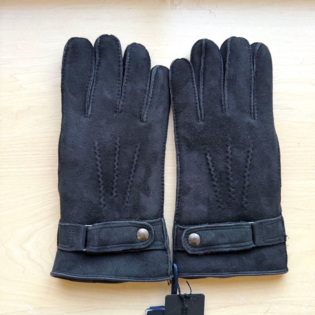 ★新品★GALA GLOVES　メンズ　高級レザー手袋　スエード　ベルト　黒
