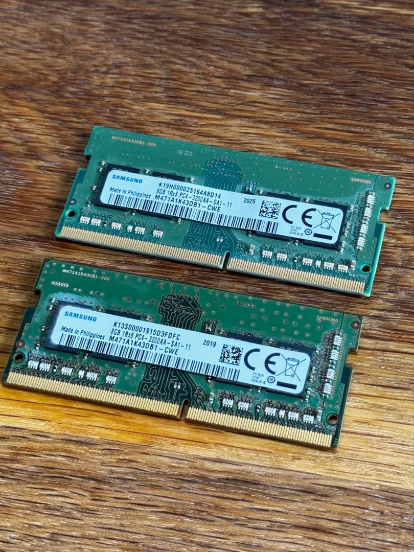 Samsung 8GB DDR4 メモリ PC4-3200AA × 2枚セット