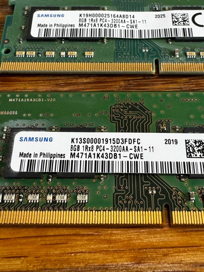 Samsung 8GB DDR4 メモリ PC4-3200AA × 2枚セット