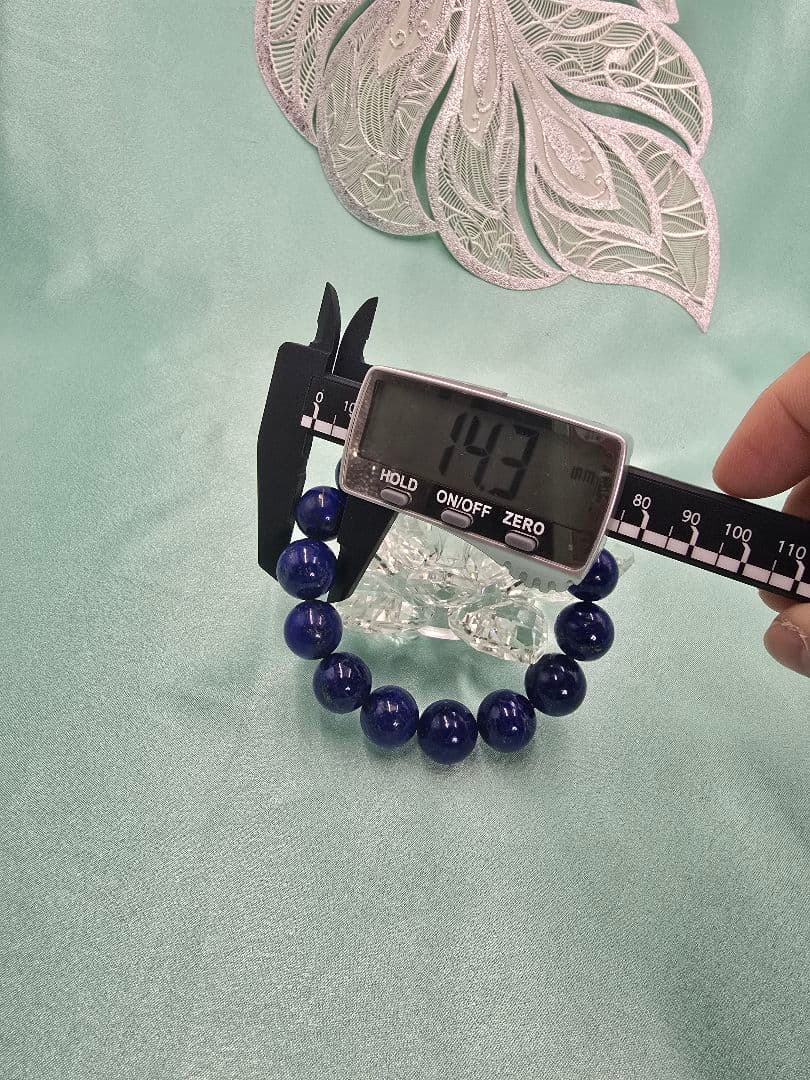 14.5㍉ラピスラズリブレス＆替えゴム:そしじポーチ＆さざれ石(希望者限定)