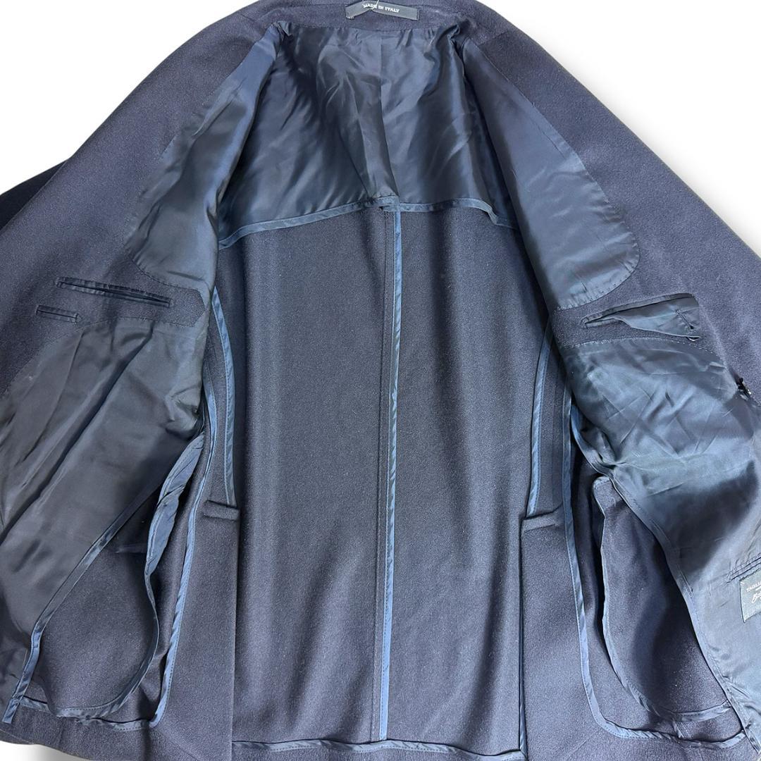 J5042 美品 タリアトーレ ブリッラ別注 キャメル100%ダブルジャケット紺
