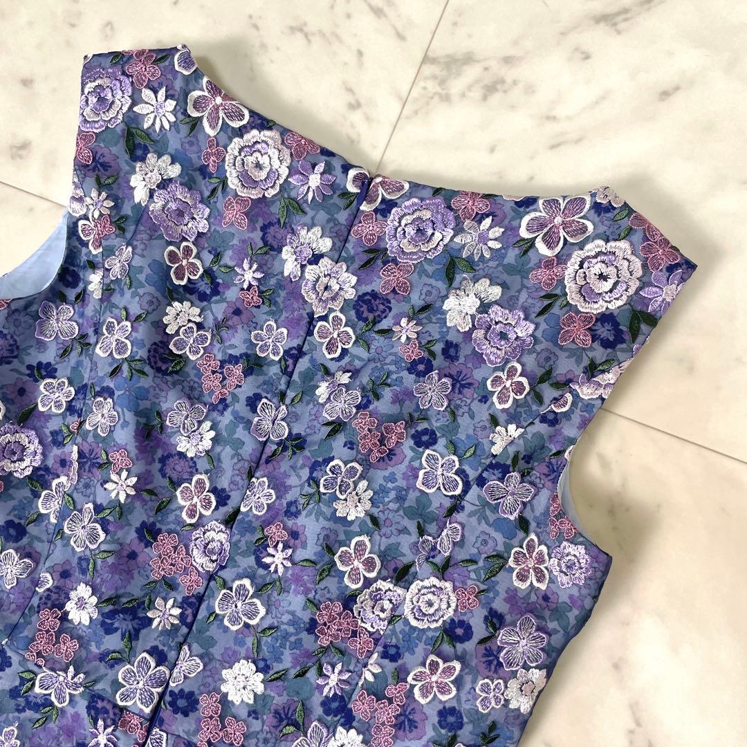 【極美品】定価11万 トッカ ANNAドレス 完全受注生産 希少 総刺繍 0紫