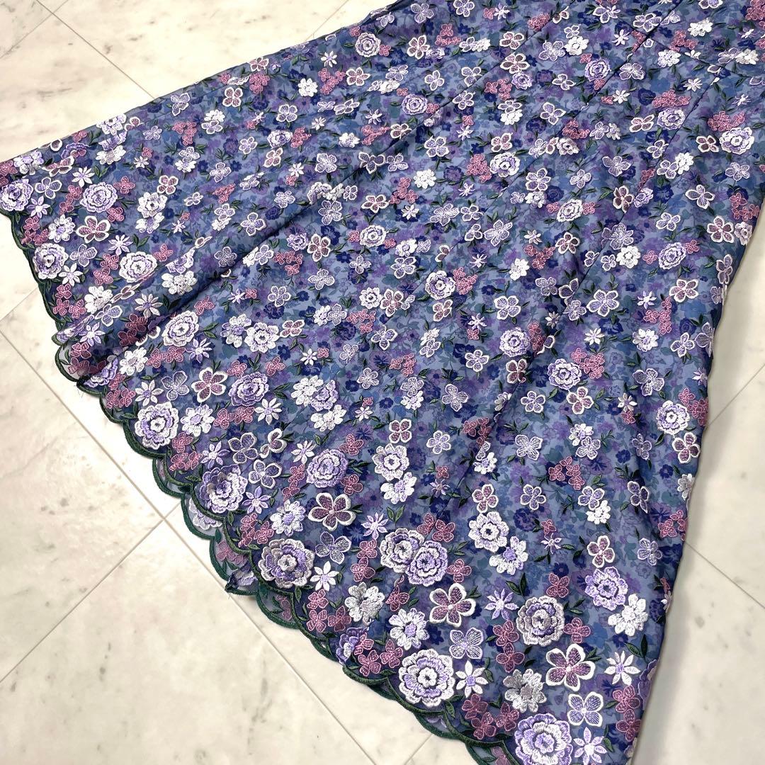 【極美品】定価11万 トッカ ANNAドレス 完全受注生産 希少 総刺繍 0紫
