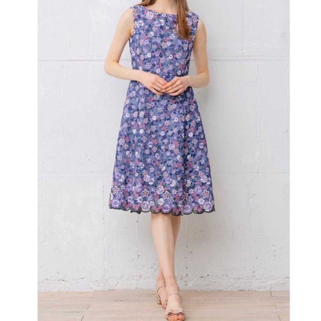 【極美品】定価11万 トッカ ANNAドレス 完全受注生産 希少 総刺繍 0紫