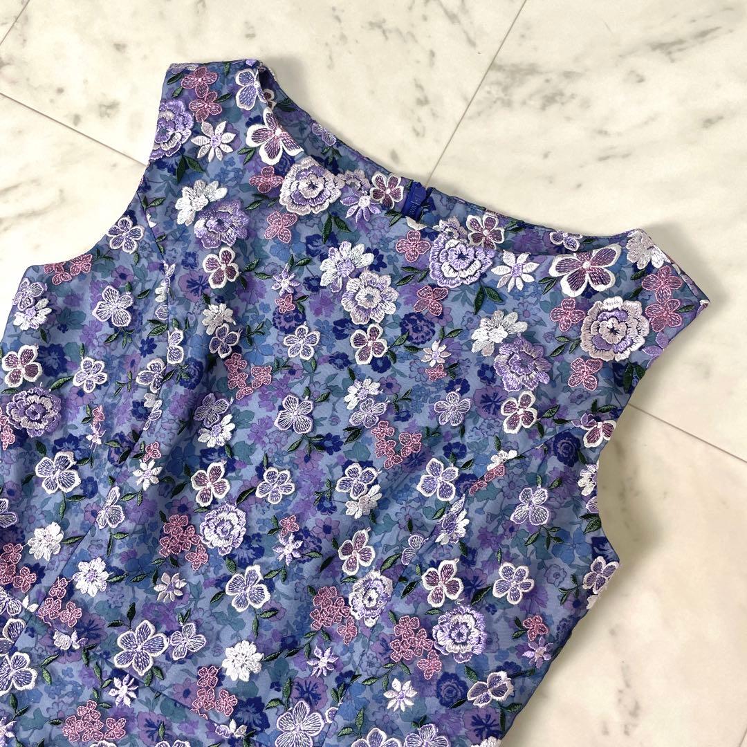 【極美品】定価11万 トッカ ANNAドレス 完全受注生産 希少 総刺繍 0紫